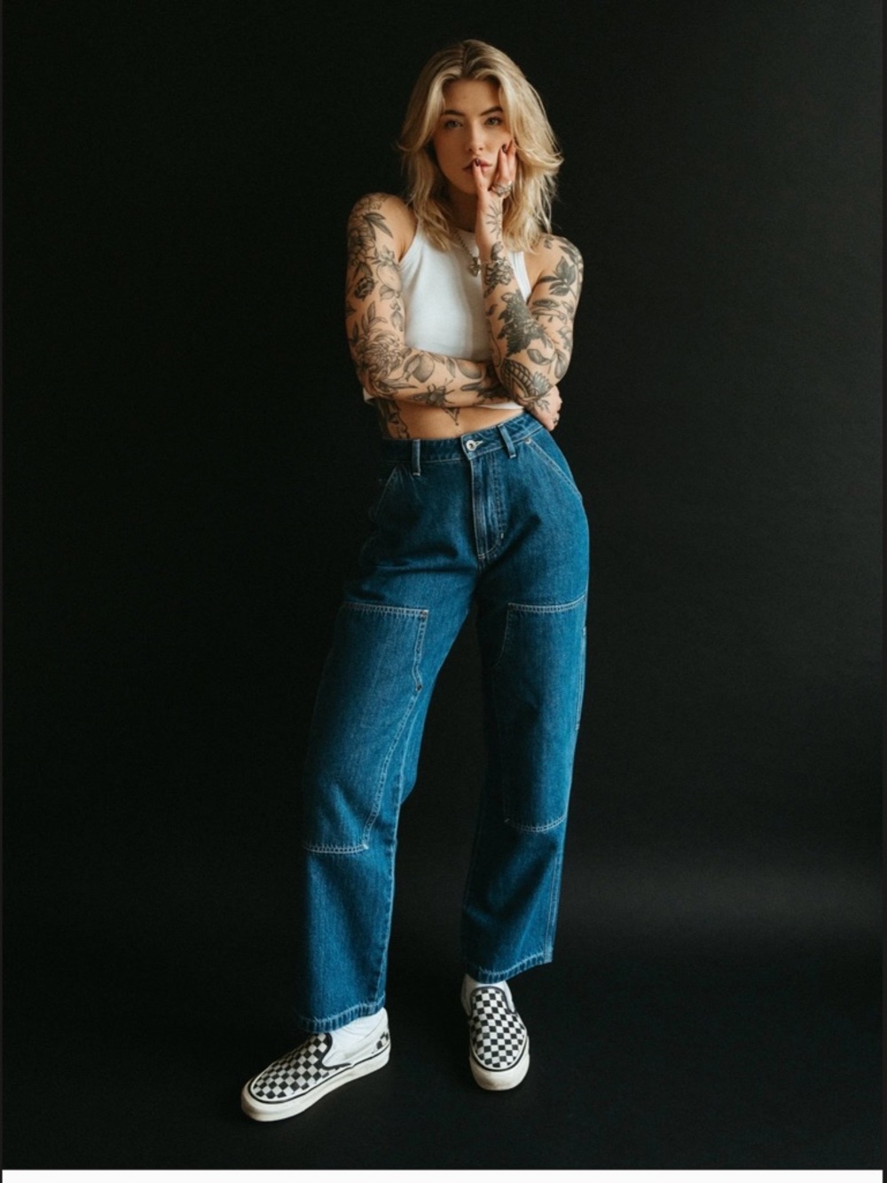 P&CO High-Rise Boyfriend Utility Jeans